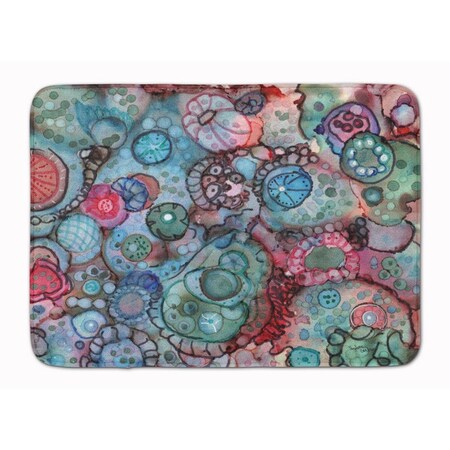 Carolines Treasures Abstract in Reds and Blues Machine Washable Memory Foam Mat 8982RUG